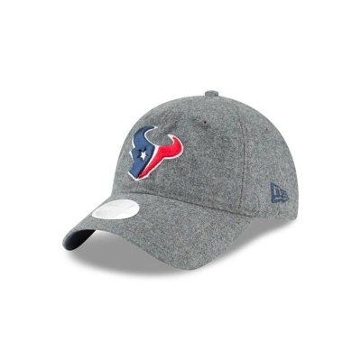 Grey Houston Texans Hat - New Era NFL Melton Wool 9TWENTY Adjustable Caps USA9126037